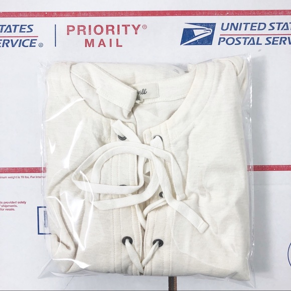 Madewell Libra Lace Up Ivory Tee - Picture 11 of 11